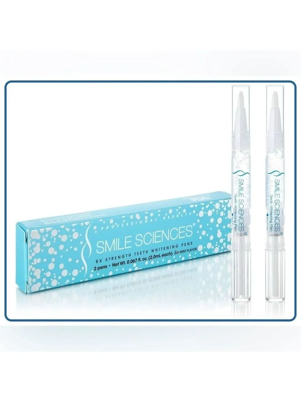 Smile Sciences Teeth Whitening Pens Peppermint Flavor Set of 2 New In Box